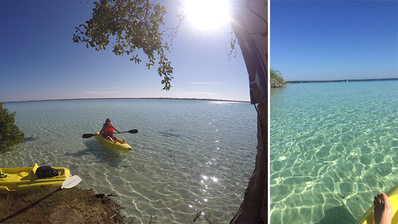 Tour en canoë sur le lagon de Bacalar